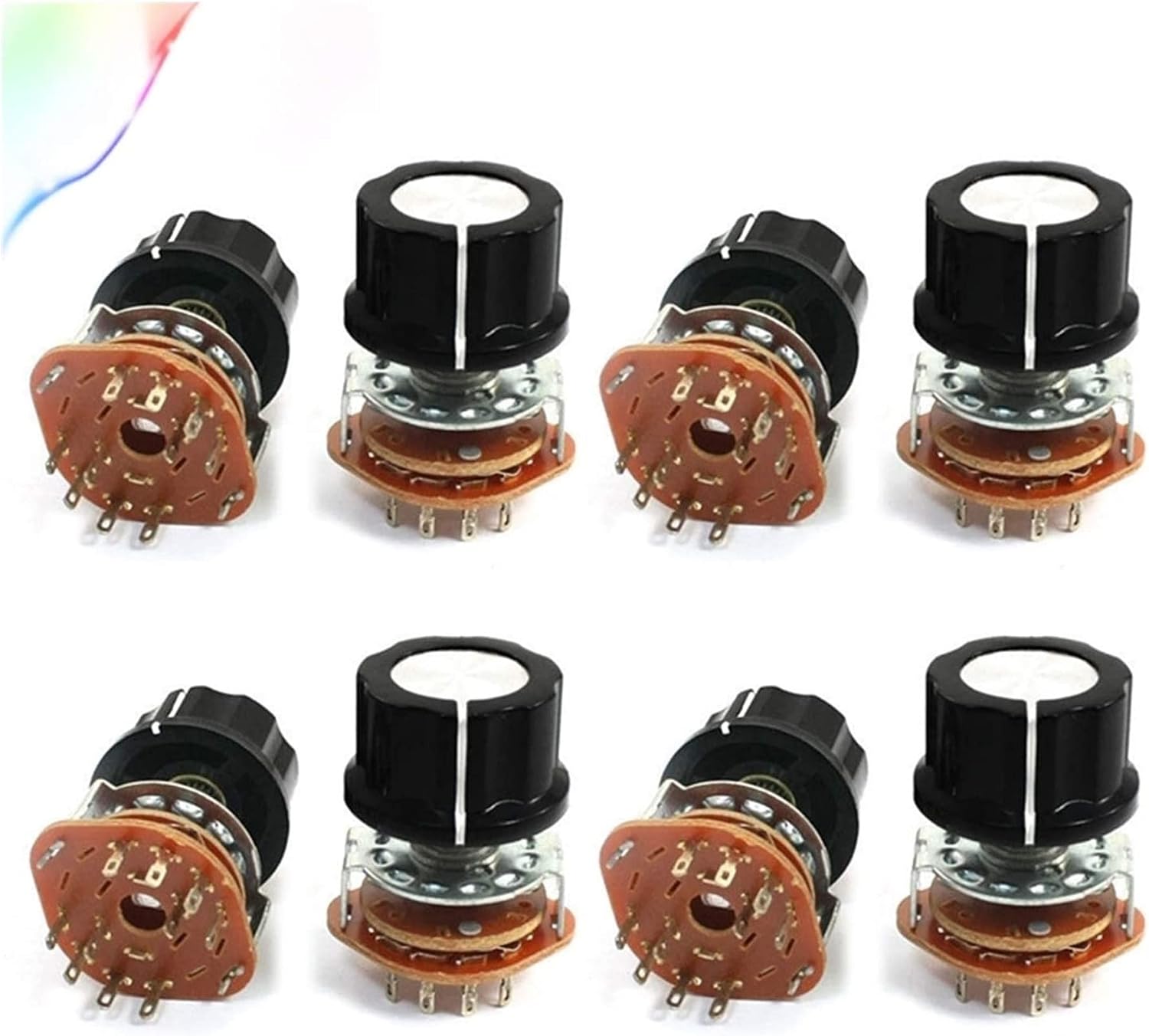 Rotary Encoder 8Pcs 6mm Knurled Shaft 10Pin Rotary Switch Potentiometer 2-Pole 4-Position 2P4T