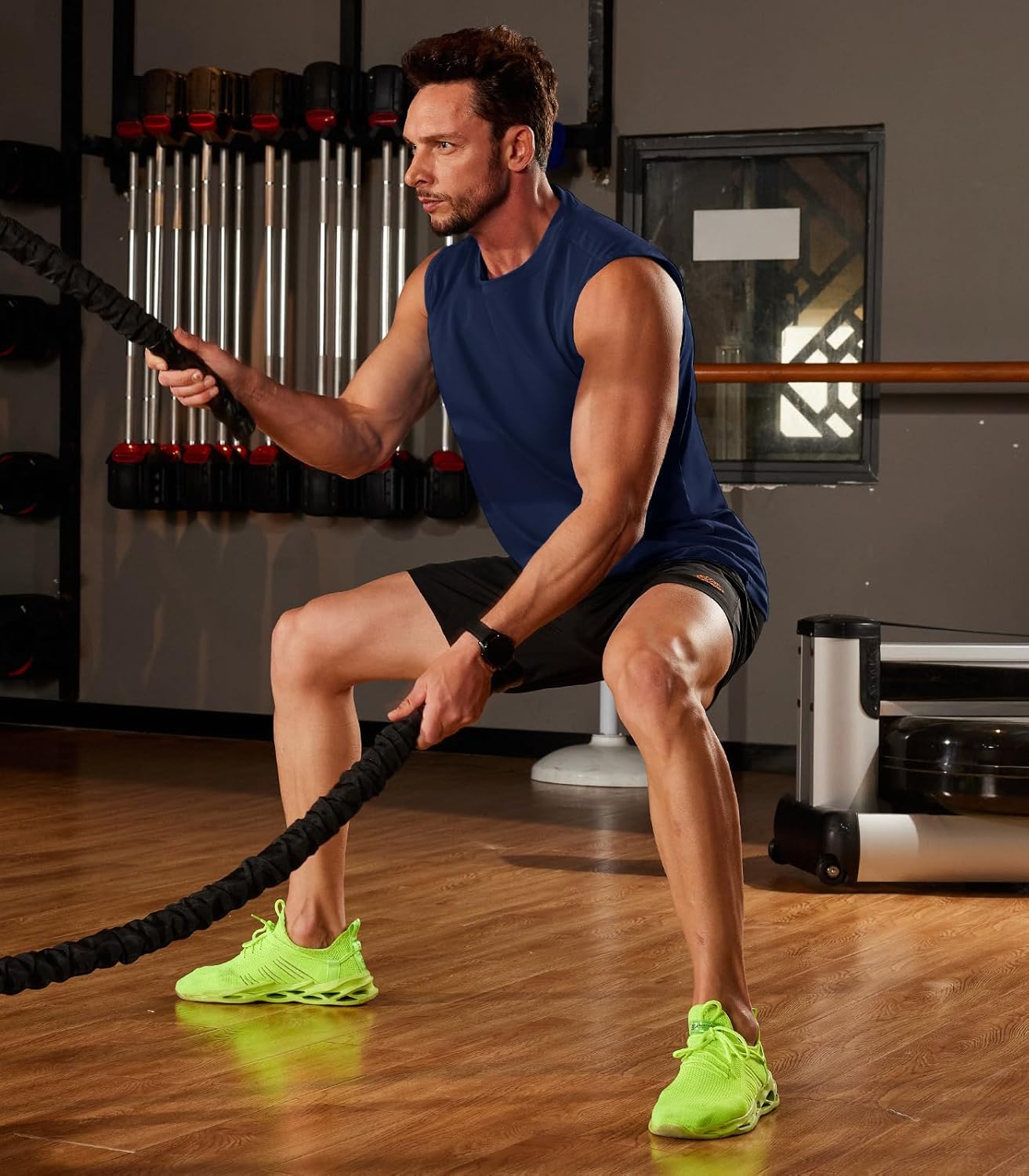 MAGNIVIT Men's Cotton Tank Tops Workout Gym Moisture Wicking T Shirts Muscle Athletic Sleeveless Top - Image 2