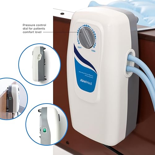 Miniatura 5 de Sistema de presión de aire alterna con (2) almohadillas de colchón, cubrecolchón de aire para camas de hospital y hogar, sistema de bomba eléctrica