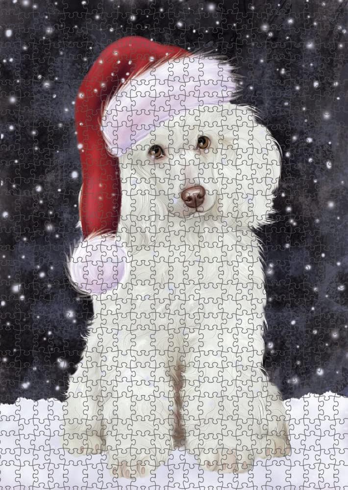 Let it Snow Poodle Dog Jigsaw Puzzle for Adults - Animal Printed Interlocking Puzzle Game Artwork - Gift for Dog Lover's -1000 Pcs 29.5"x19.7", PZLE62650