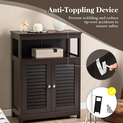 Miniatura 5 de MAT EXPERT Gabinete de madera independiente con estante ajustable de 3 posiciones, entrada, pasillo, sala de estar, 23.5 pulgadas de largo x 12