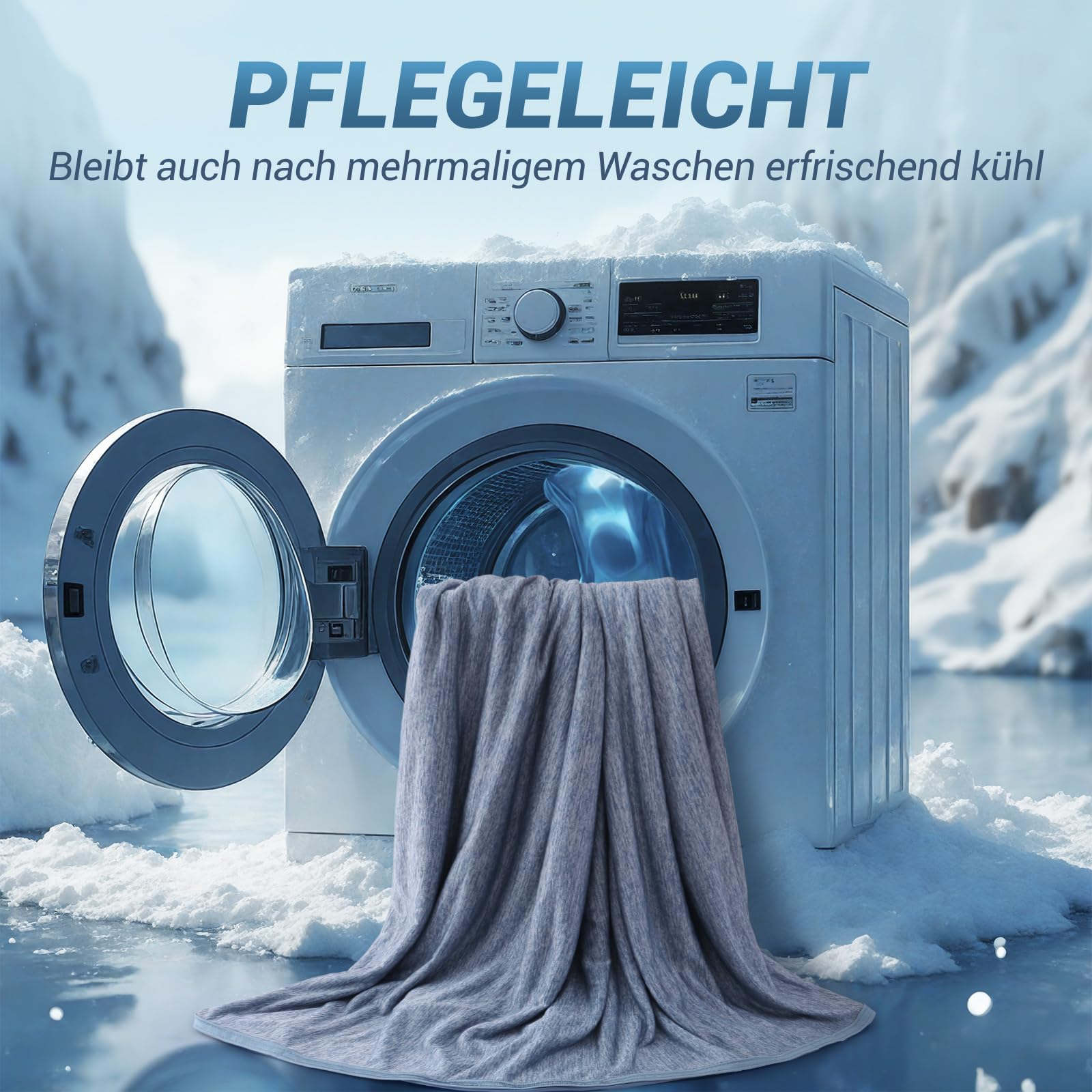 Elegear Kühldecke 200 x 220cm, Japanische Arc-Chill 3.0 Q-Max>0,5 Kühlfasern Selbstkühlende Sommerdecke, Doppeltes Kältegefühl absorbiert Körperwärme, kühlende Decke für Menschen Dünne Wohndecke Blau