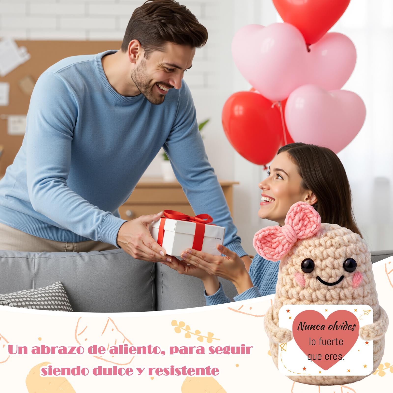 Szhhrxi Regalo Madre - Muñeco de Patata con Energía Positiva – Amuleto de la Suerte Hecho a Mano con Tarjeta Motivadora | Regalo Dia de la Madre, Regalos Mamá cumpleaños - Gifts for Mom (Patata) — view 7