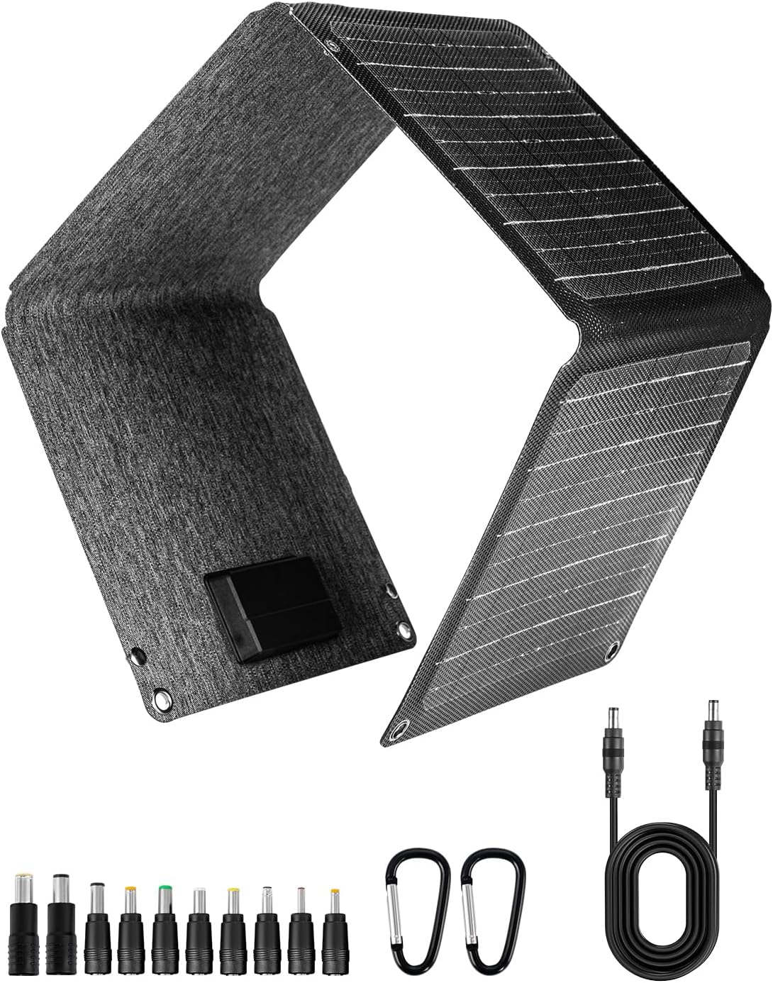 60W Portable Solar Panel, High-Efficiency Foldable Solar Charger with USB-A QC 3.0, USB-C PD 30W, DC Outputs, Waterproof ETFE Solar Panel for Camping, Hiking, and Outdoor Power Supply