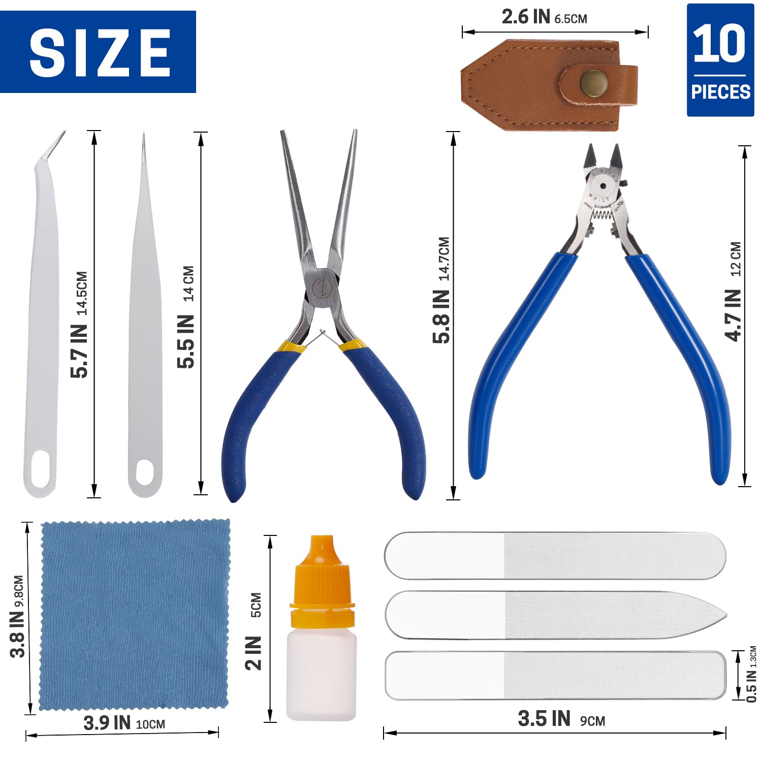WISEPRO 10 Pcs Gundam Model Tools Kit, Hobby Model Building Tool Kit Model Kit Tools Modeler Basic Tools Craft Set, Plastic Model Tools Kit for Hobby Building Repairing and Fixing