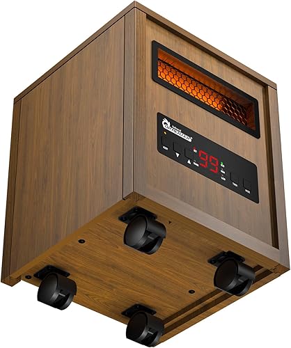 Miniatura 5 de DR. INFRARED HEATER DR-123 - Calentador de espacio portátil para interiores con control remoto, calefacción dual de 1500 W, 4 ruedas para movilidad,