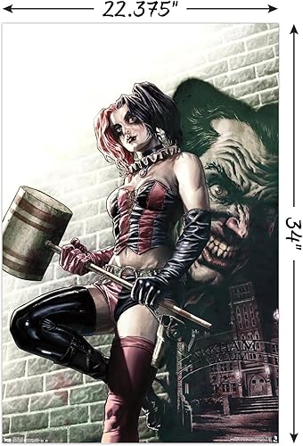 Miniatura 3 de Trends International DC Comics - Póster de pared de Harley Quinn, 22.375 x 34 pulgadas, paquete de póster y montaje prémium