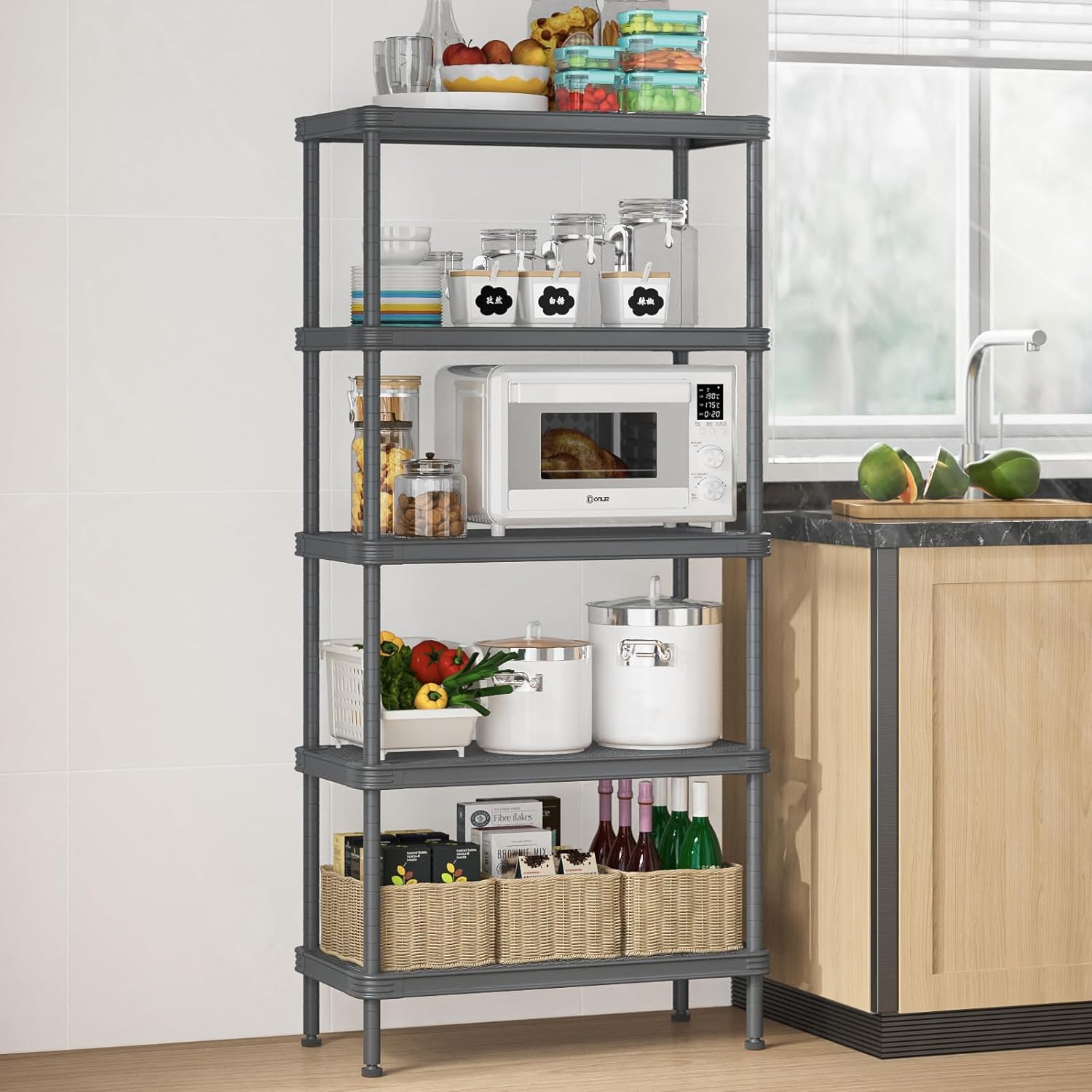 SINGAYE 5 Tier Wire Shelving Unit Storage Rack Mesh Shelf