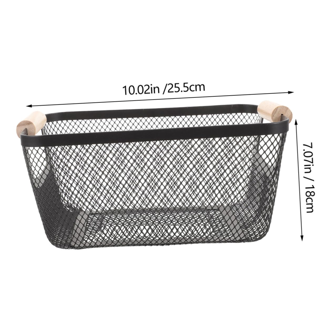 Vaguelly 2piezas Cesta De Almacenamiento De Metal Con Mango De Madera Organizador De Cocina Multifunción Para Baño o Lavandería Cesta De Alambre Para Inodoro