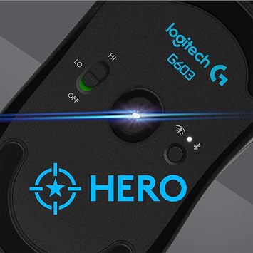 Logitech G603 Lightspeed Wireless Gaming Mouse, Hero 12K Sensor, 12,000 DPI, Lightweight, 6 Programmable Buttons, 500h Battery Life, On-Board Memory, PC/Mac - Black