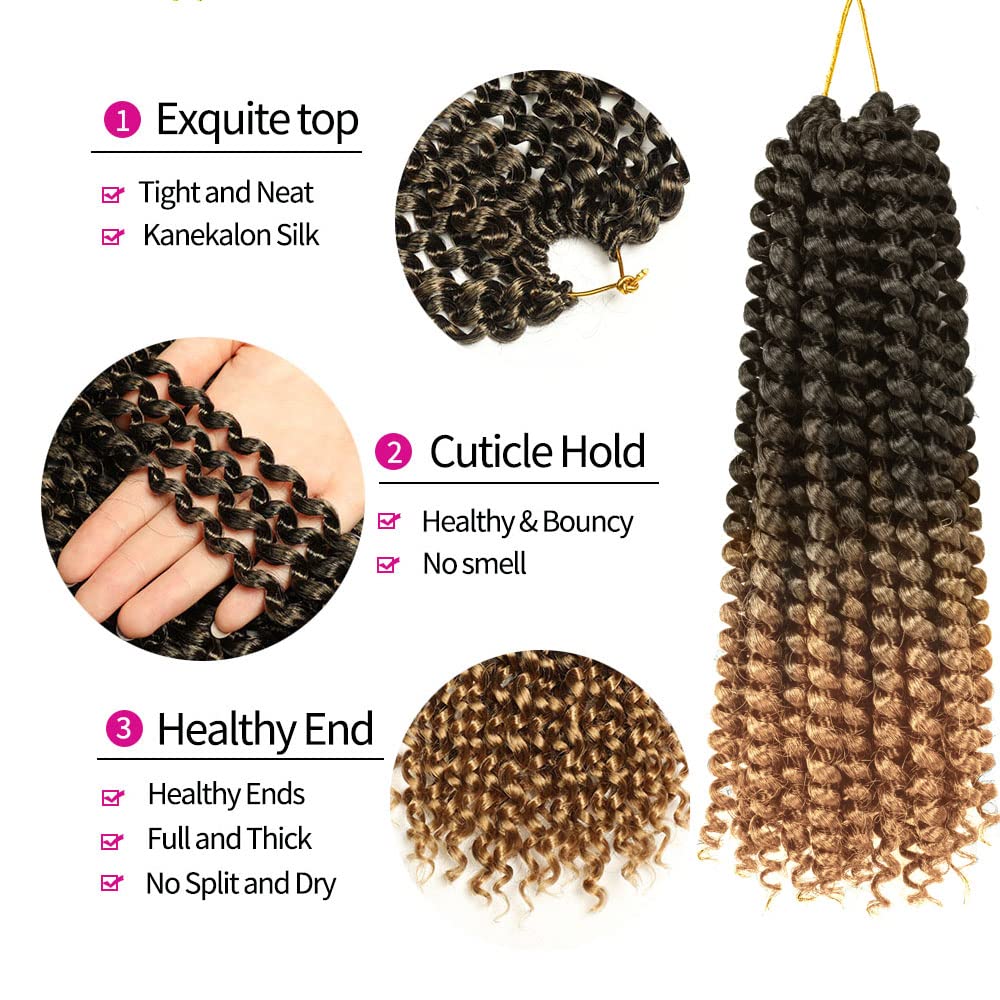 Passion Twist Hair, 7 confezioni 12 pollici Passion Twist Pelo Sintetico For África Trenzas YDDM Passion Twist Crochet Hair Water Wave Crochet Twist Hair Crochet Estensioni Sintetiche T1B-27#