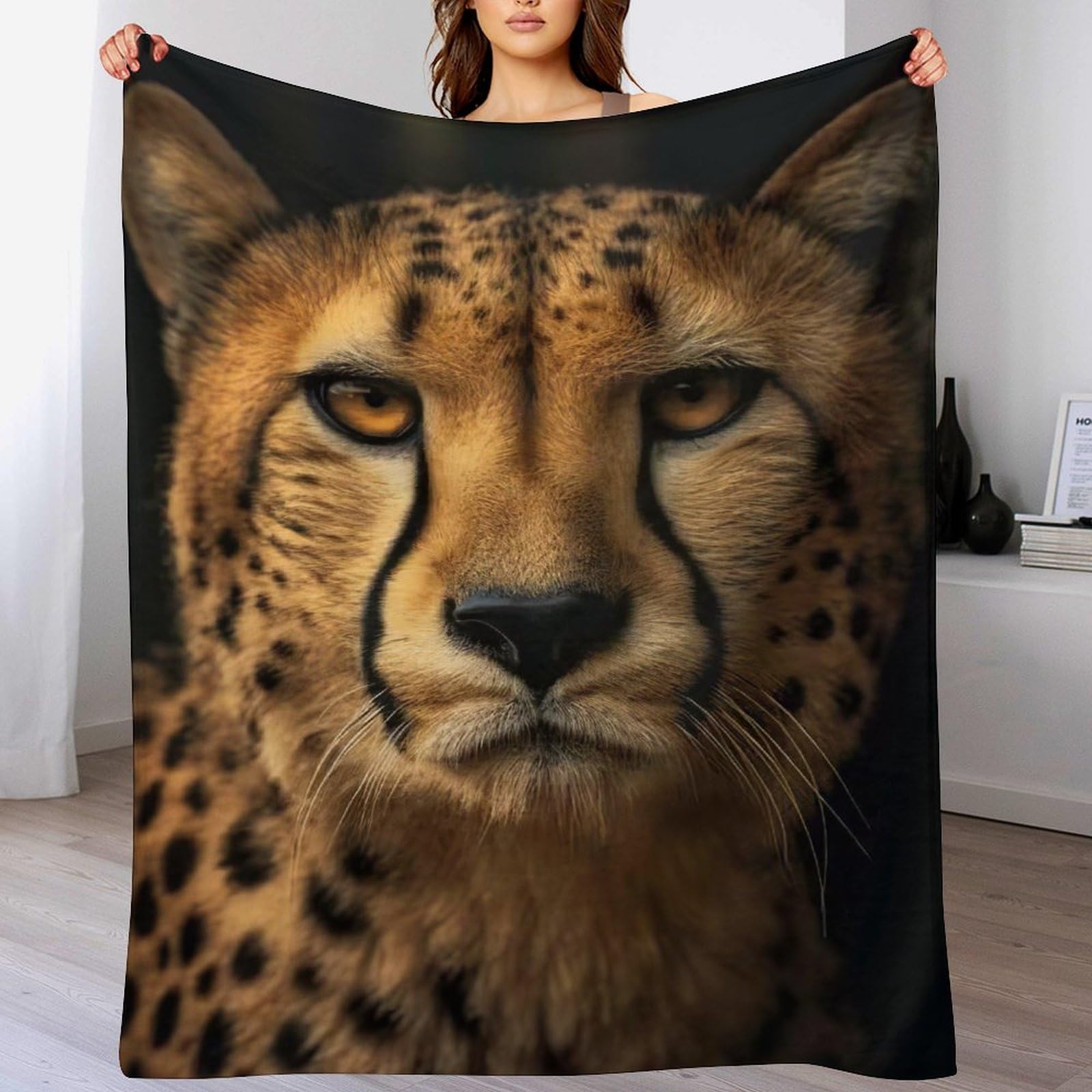 Couverture léopard pour cocooning sur le canapé ou lit de chambre