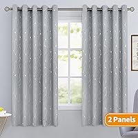 Vista 417 de BGment Room Darkening Curtains 95 Inches Long, Grommet Thermal Insulated Blackout Curtains with Wave Line and Dots Printed for Bedroom, 2 Panels