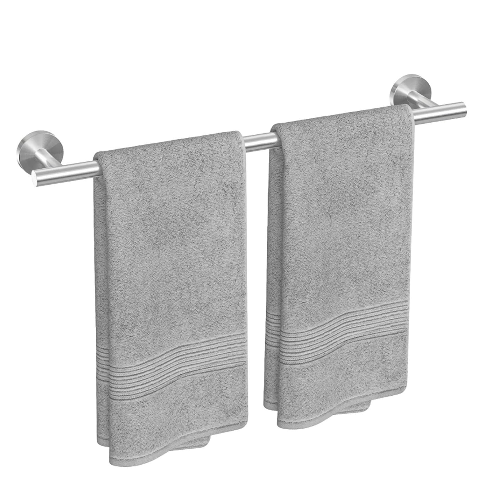 Beauenty Stainless Steel Towel Bar,Bathroom Wall Mounted Towel Holder,Multifunctional Towel Rail Rack (Silvery)