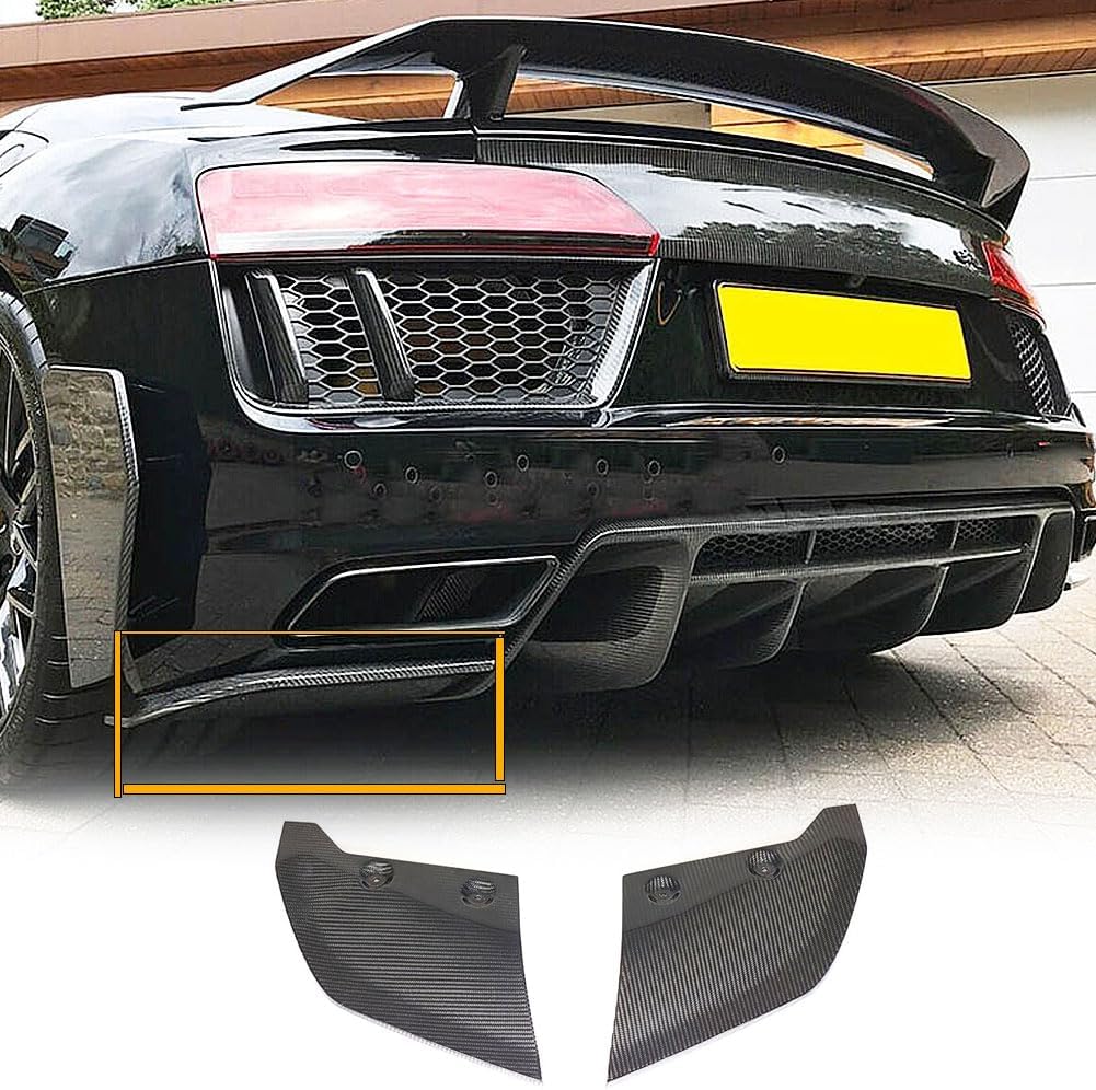 Carbon Fiber Rear Bumper Splitter for Audi R8 V10 Gen 2 2Door Coupe Spyder Convertible 2016-2018 Customized CF Car Spoiler Winglets Vents Flaps