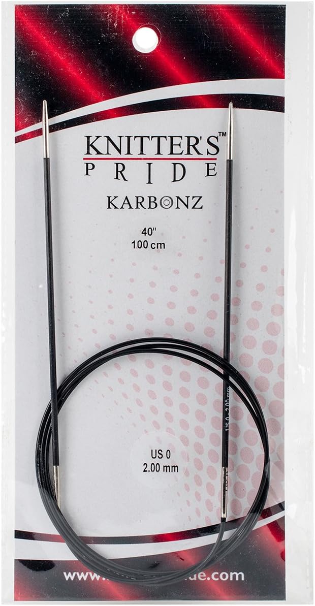 Knitter's Pride-Karbonz Fixed Circular Needles 40", Size 0/2mm
