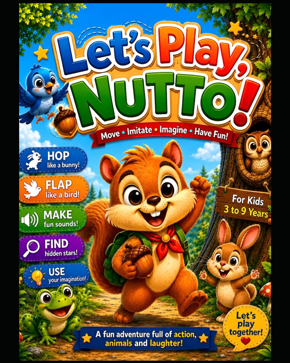 Let’s Play, Nutto!: Interactive Activity Book with Movement, Sounds, Drawing and Imagination Games for Kids Ages 3–9