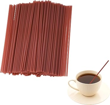 250 Pcs Brown Coffee Stirrers Coffee Stir Sticks, Cocktail Straws for Coffee Bar, Home, Kitchen & Party Supplies