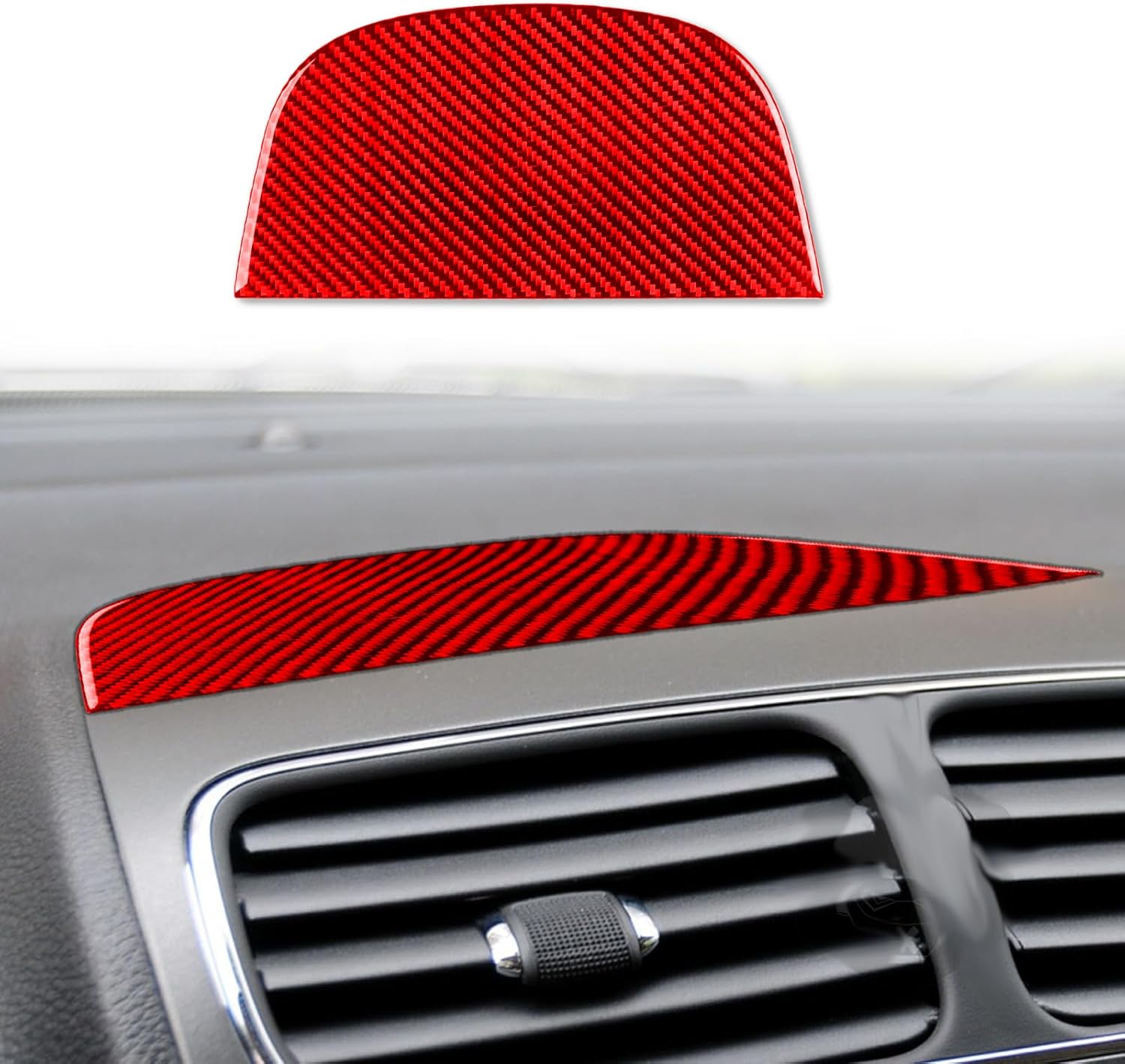 Compatible with Dodge Journey 2011 2012 2013 2014 2015 2016 2017 Car Red Carbon Fiber Accessories Central Air Vent Top Bezel Protective Cover Sticker