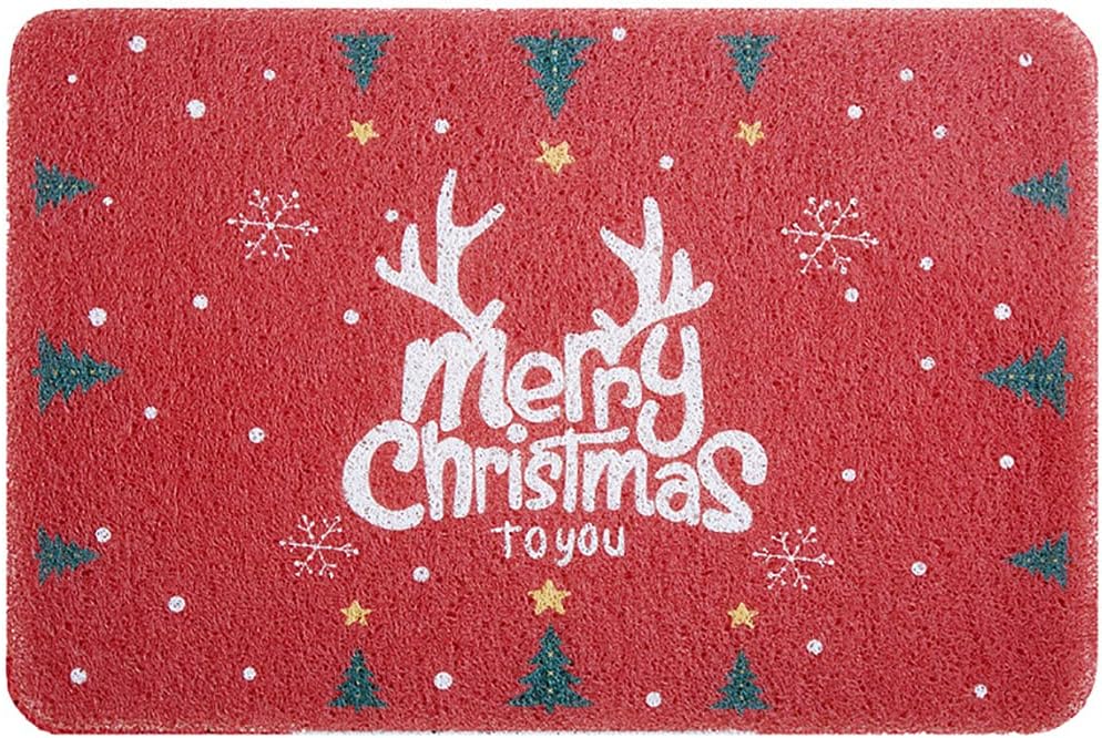 Licogel Christmas Doormat Waterproof Non-Slip Entryway Mat Holiday Season Doormat for Kitchen Fashion Modern Universal Outside
