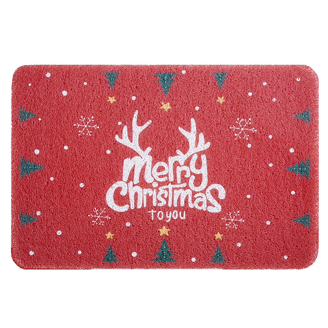 Licogel Christmas Doormat Waterproof Non-Slip Entryway Mat Holiday Season Doormat for Kitchen Fashion Modern Universal Outside