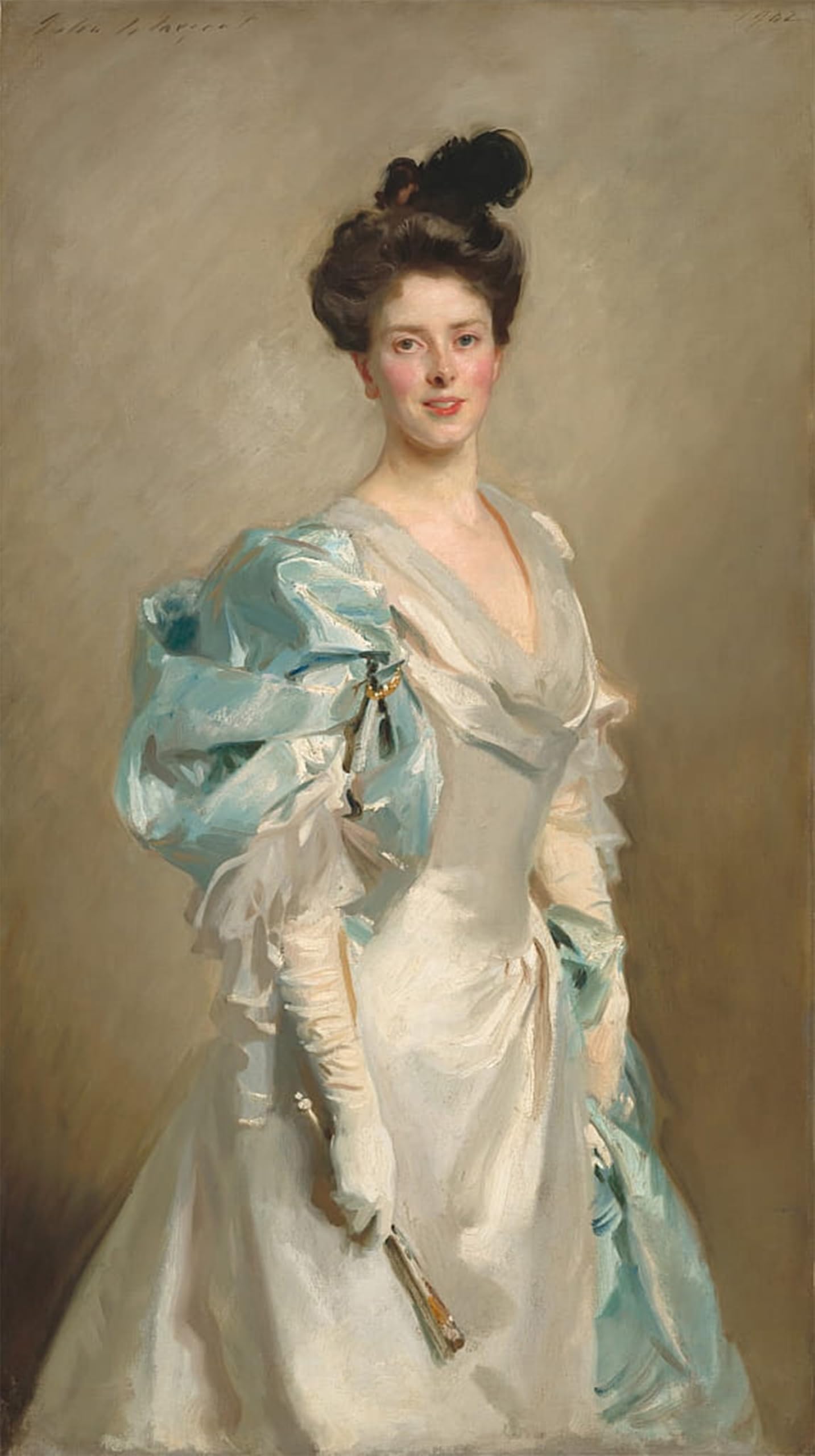 SERENDIPITP Vintage Picture Print on Canvas Wall Art Poster Mary Crowninshield Endicott Chamberlain Mrs Chamberlain by John Singer Sargent Artwork Print Poster for Wall Decor 60x90cm
