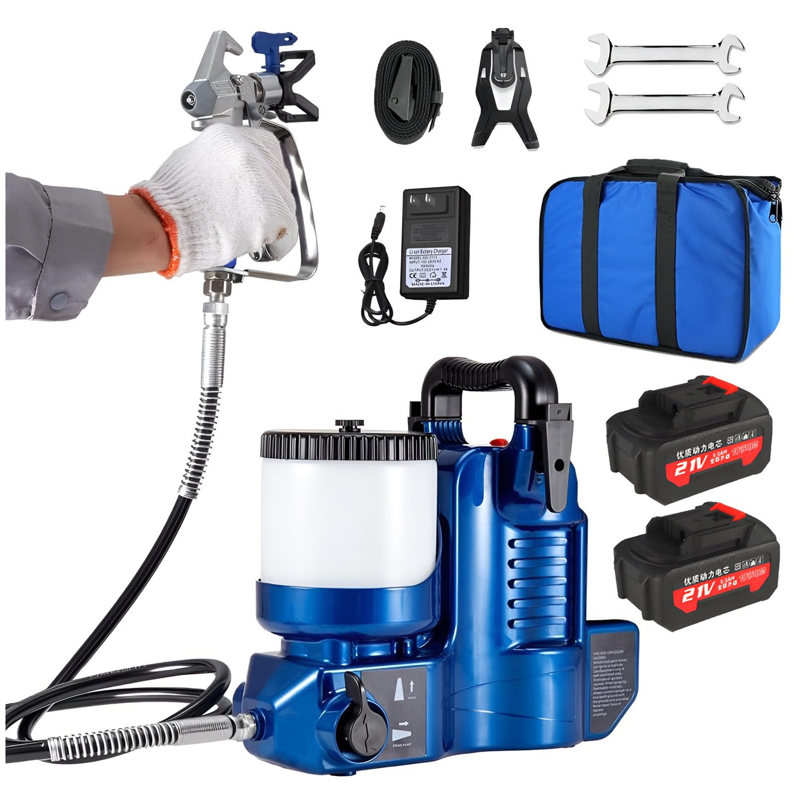 Pulverizador de pintura portátil para evitar goteos con modo dual eléctrico y 6 velocidades