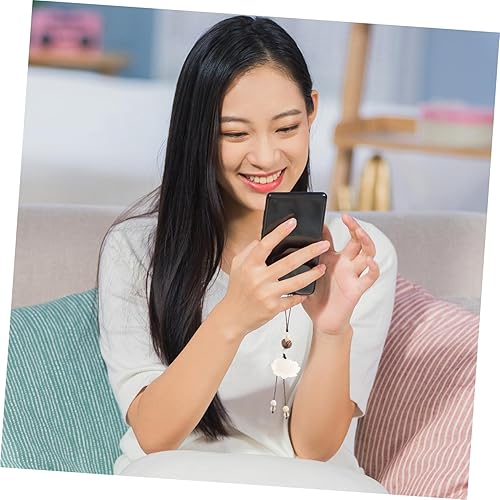 Miniatura 4 de Hemobllo Correa para teléfono celular - Colgante móvil con dije de la suerte, decoración de cordón celular para llavero móvil