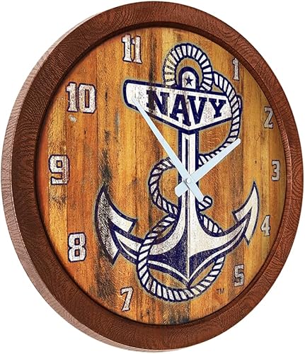 Miniatura 518 de The Fan-Brand NCAA Oklahoma Sooners: Faux Barrel Top Wall Clock Sports Team Bar Sign Décor - Home Man Cave, Party Decoration - Made On Demand