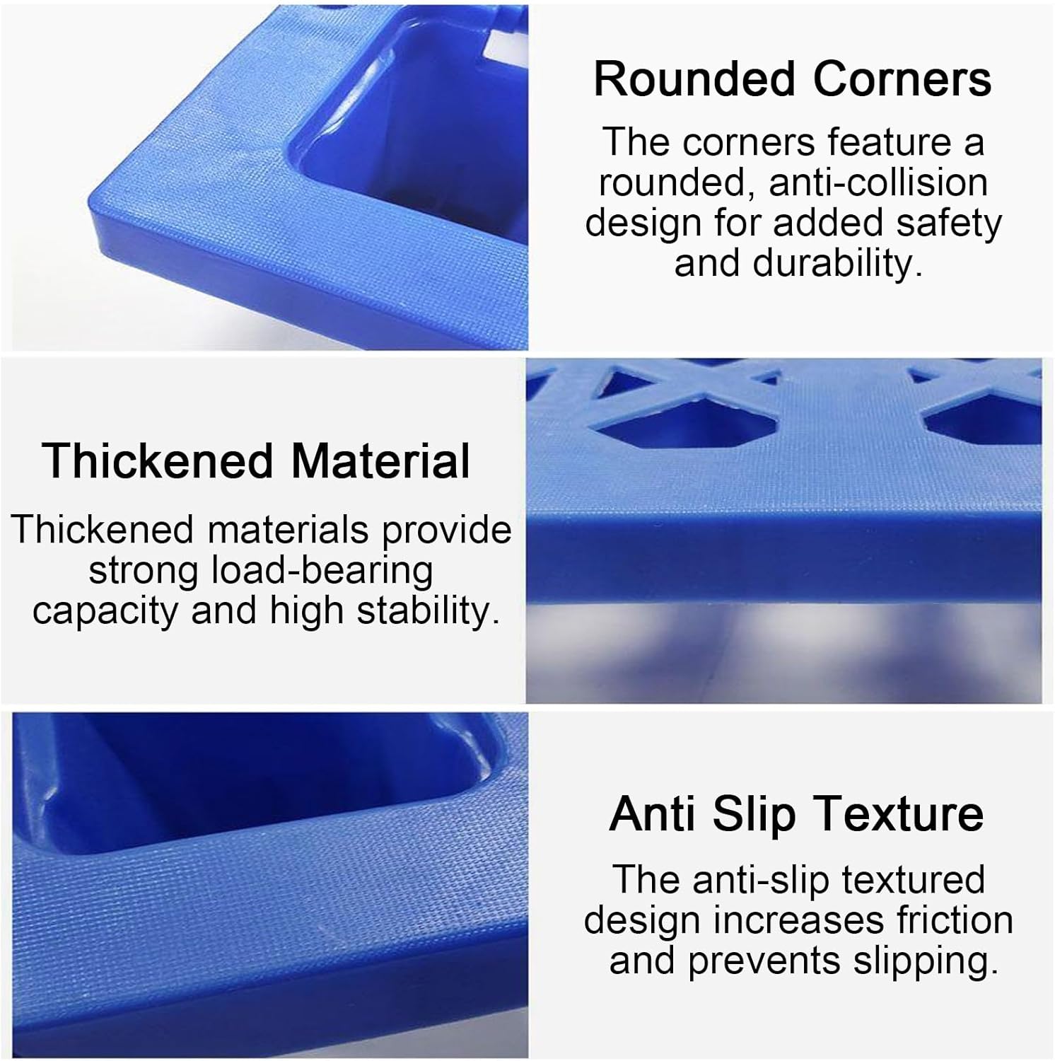 Interlocking Pallets, Plastic Pallet, Heavy Duty Material, Moisture Proof, Connectable and Non Slip, Suitable for Garages and Warehouses(Blue,35x50x10cm/14x20x4.7in)