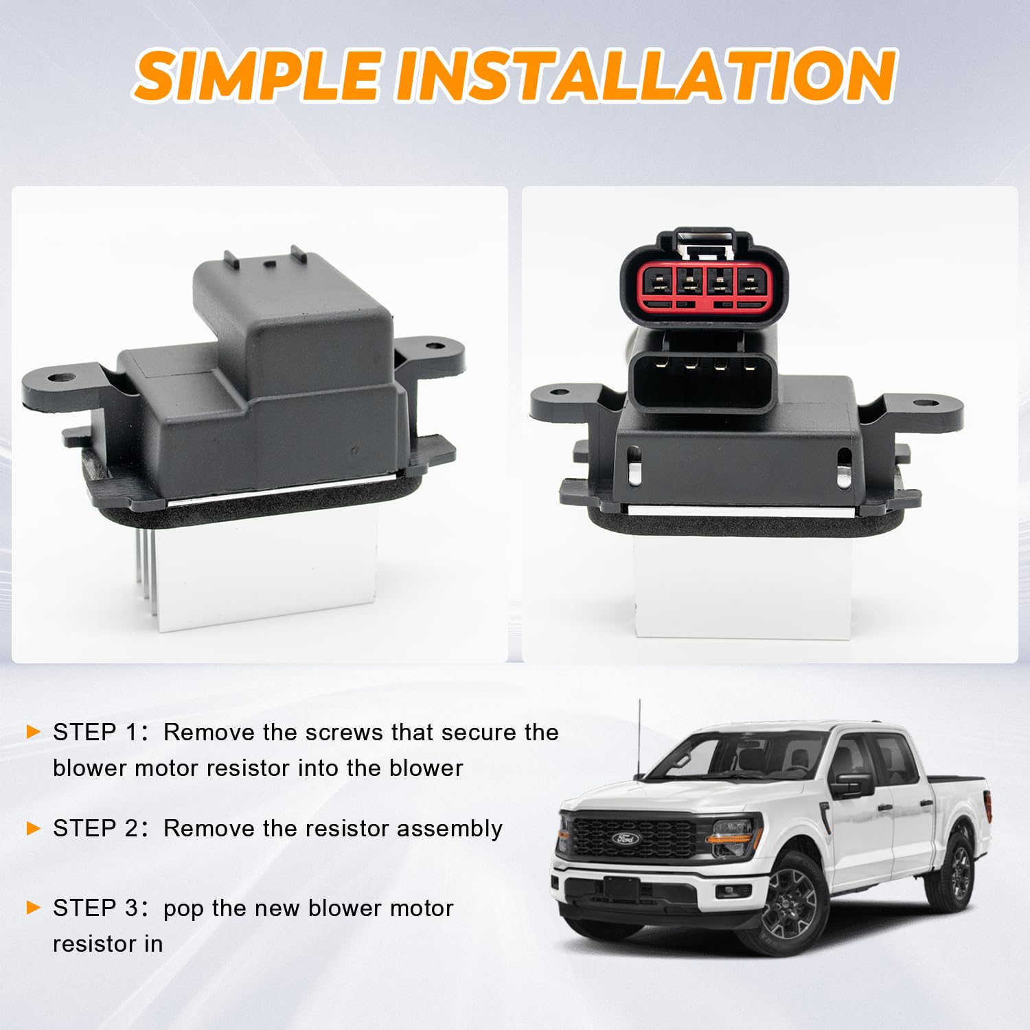 JulyDeep BL3Z19E624A HVAC AC Blower Control Module Blower Motor Resistor Kit with Harness Compatible with 2009-2014 Ford F150, 2009-2017 Ford Expedition Lincoln Navigator Replace YH1829 BL3Z-19E624-A