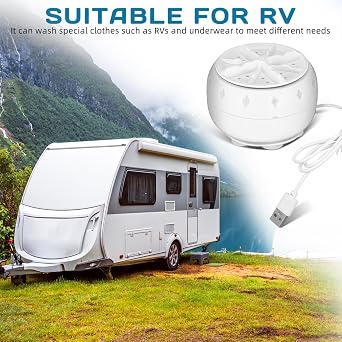 ULTECHNOVO Portable Turbine Washing Machine with Ultrasonic Cleaning, Mini Fully Automatic Washer for Underwear, Socks & Baby Clothes, USB Powered Travel Laundry Washer for RV, Apartment & Dorm