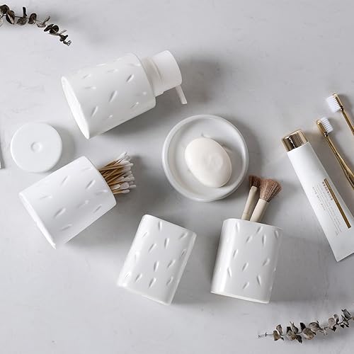 Miniatura 6 de Conjunto de accesorios de baño de cerámica, Conjunto de accesorios de baño de cerámica, Conjunto de accesorios de baño blanco de diseño único,