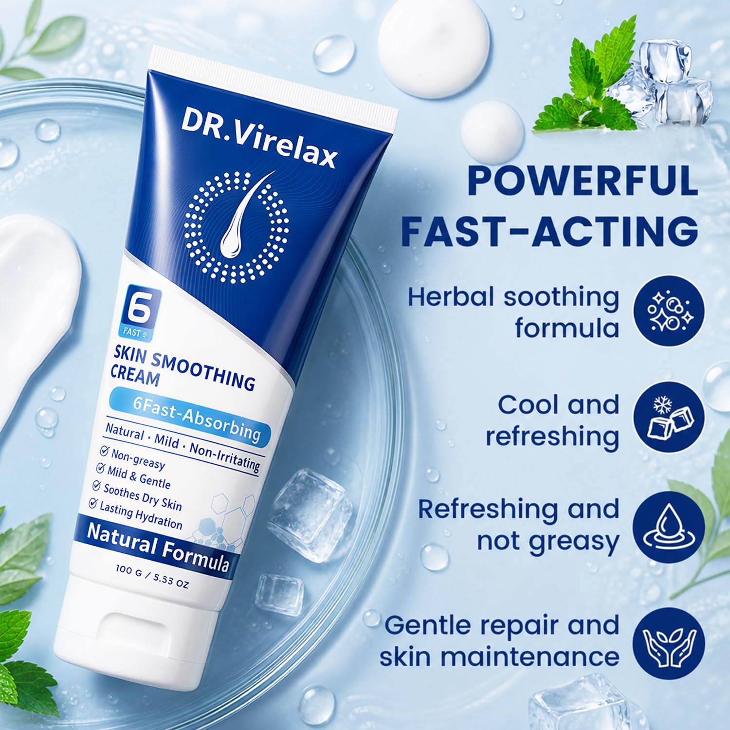 Folliculitis Cream, for Scalp, Face & Body, Moisturizing Skin Care Formula for Folliculitis-Prone Skin, Daily Care for Ingrown Hair, Razor Bumps & Post-Shave Areas, 100g