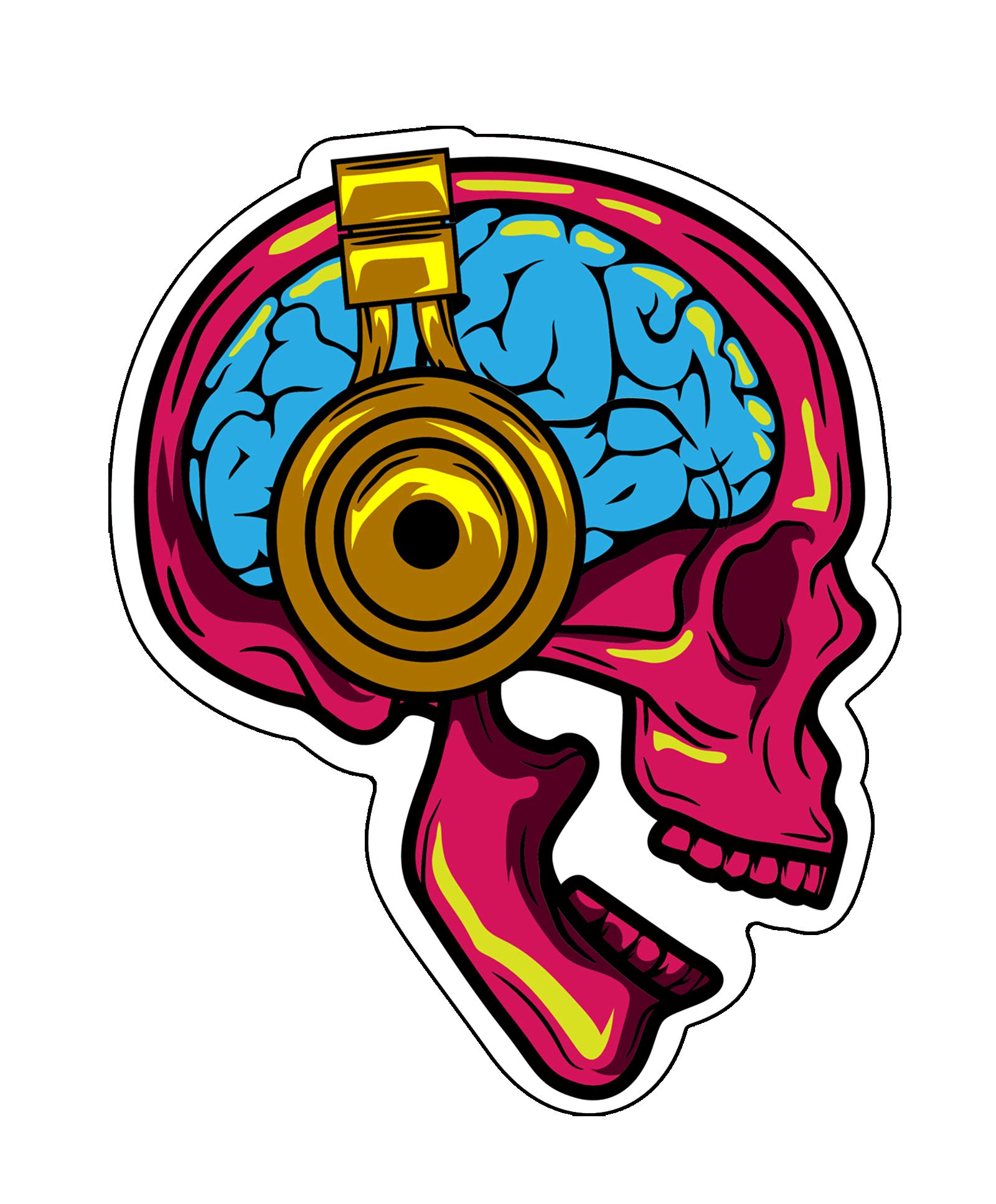 Autocollant vinyle tête de mort sticker voiture et ordinateur étanche