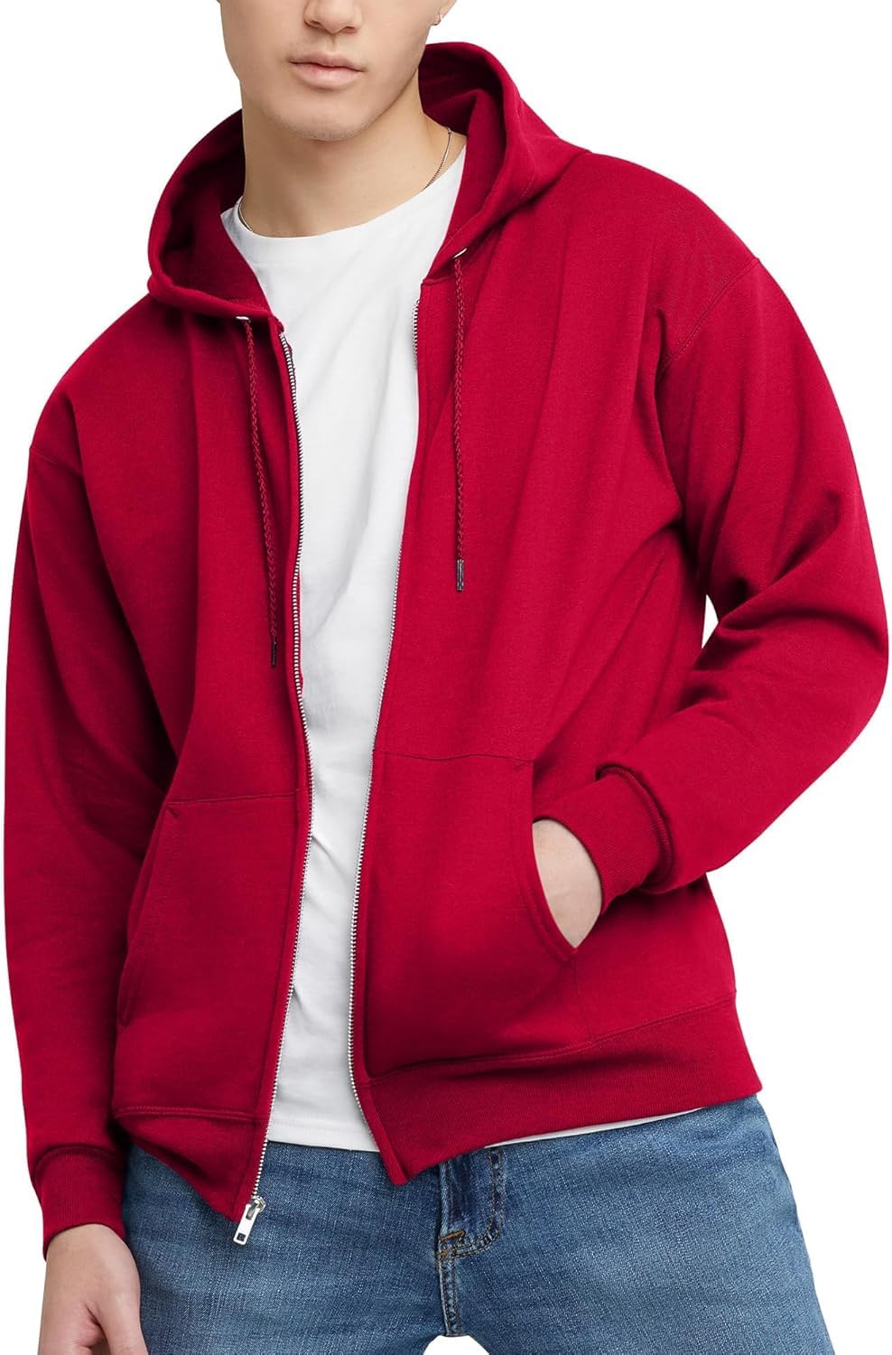 cblue Men’s Cotton Fleece Zip Up Hoodie | Winter Sweatshirt with Hood & Pockets | Warm Gym & Casual Wear Jacket-picture-40