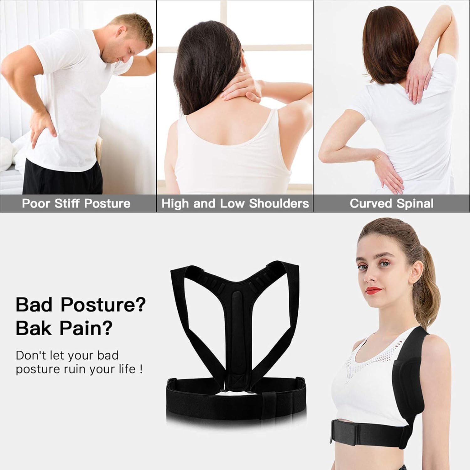 Hot Deals Posture Corrector for Men and Women Back Brace Clavicle Support with Adjustable 2 Wearing Ways - More Effective Posture Brace Relieve Pain for Neck, Shoulders Back -2020 Updated Version (Large) 🔥 Hot Deals Posture Corrector for Men and Women Back Brace Clavicle Support with Adjustable 2 Wearing Ways - More Effective Posture Brace Relieve Pain for Neck, Shoulders Back -2020 Updated Version (Large)