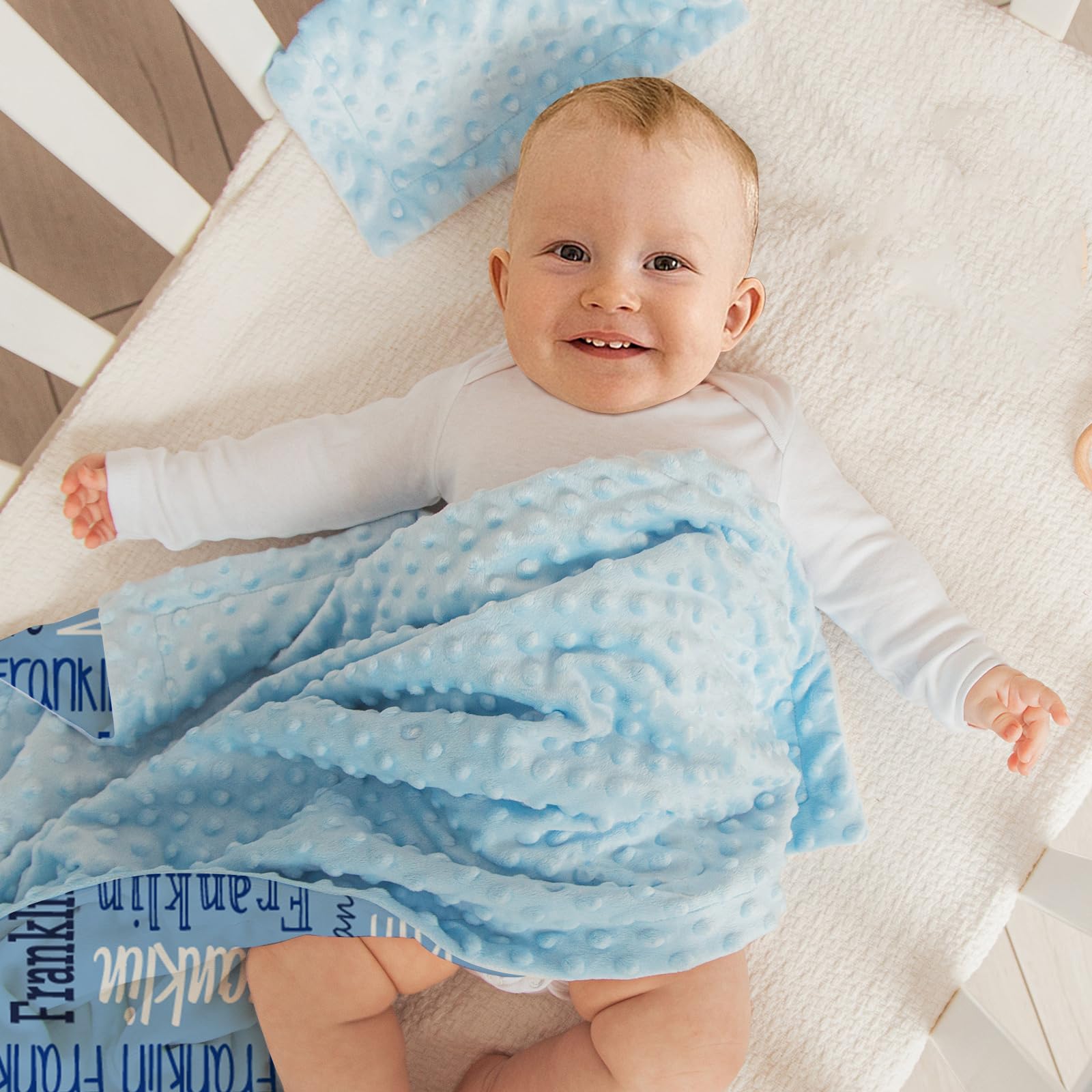 Personalized Baby Blanket With Name - Custom Plush Blanket With Double Layer For Infants & Toddlers