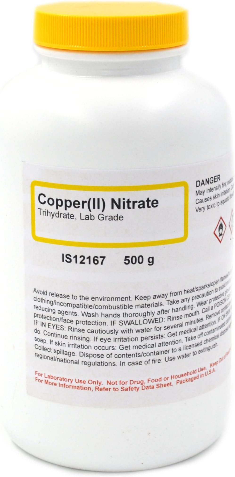 Lab-Grade Copper (II) Nitrate Trihydrate, 500g - The Curated Chemical Collection