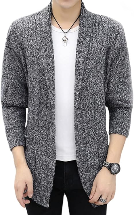 Amazon クーパーアンドコー カーディガン メンズ ショールカラー ニット 格子柄 羽織り 暖かい カジュアル ミドル丈 メンズトップス メンズアウター ニットカーディガン メンズカーディガン かっこいい服 セーター メンズ大きいサイズ ニットカーディガンゆったり