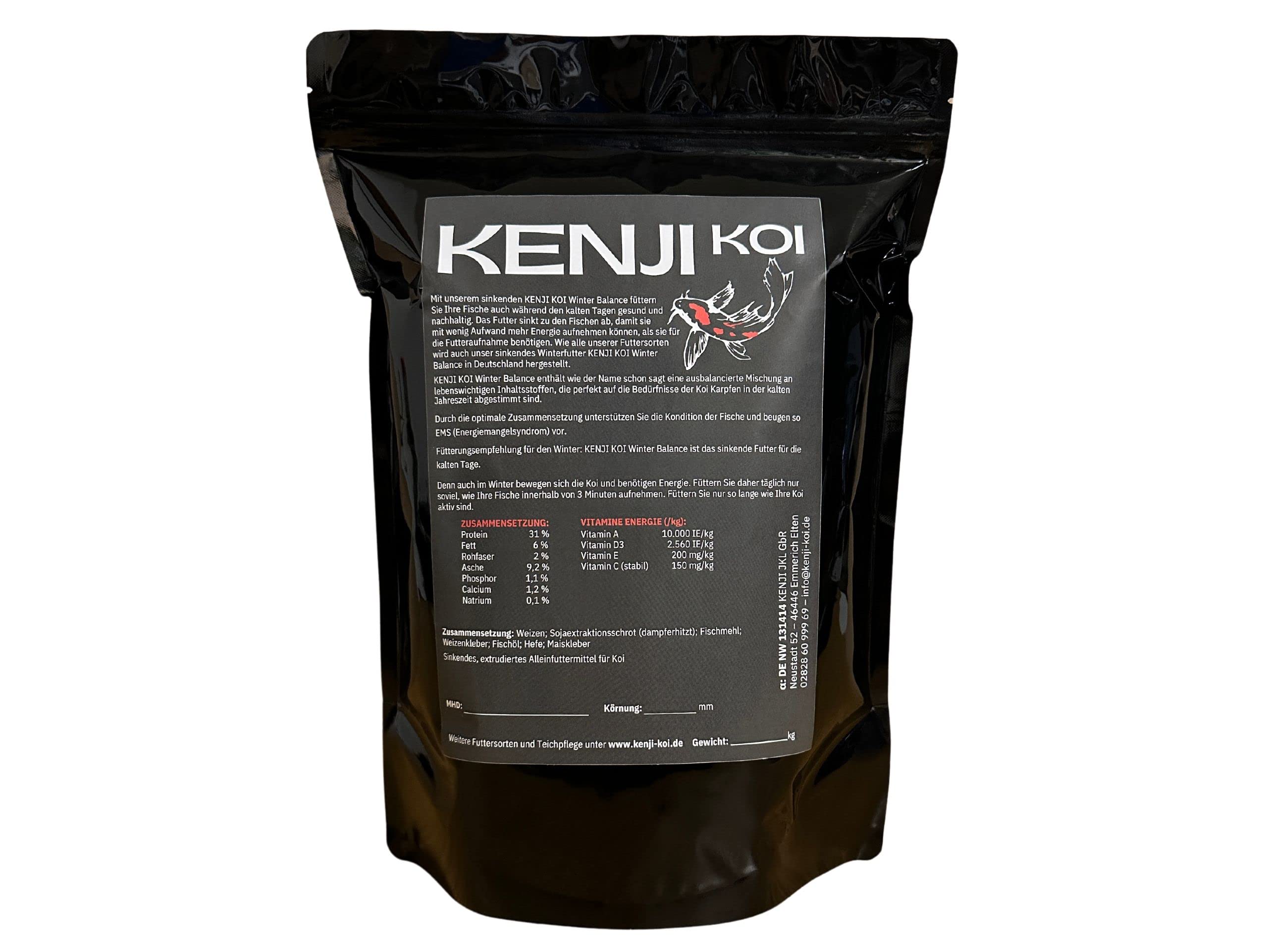 Winter Balance 2,5 kg 6 mm – Comida koi de invierno – Comida koi para primavera, otoño, invierno | KENJI KOI Winterfutter - hundimiento para peces | Reutilizable