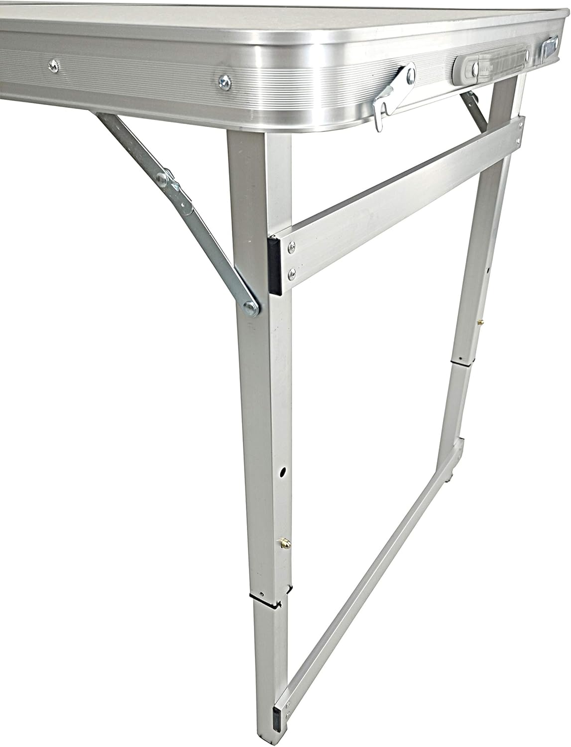 FixtureDisplays® 4' (48") Aluminum Folding Table, Adjustable Height 24-28", Lightweight Portable Camping Table for Picnic Beach Outdoor Indoor 48 x 24 x 28 Inches 15237