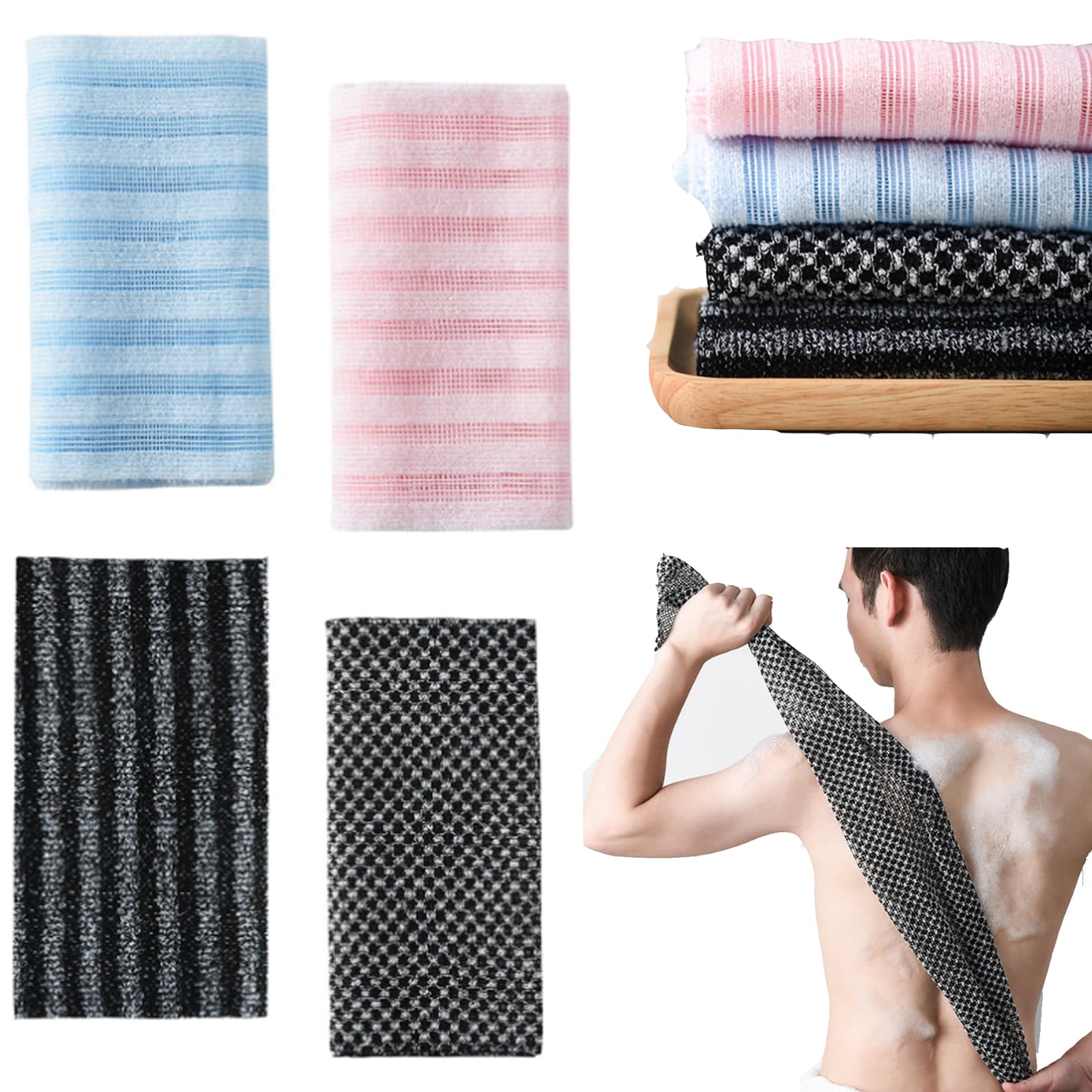 Amazon.com: Blissal Exfoliating Shower Towel,2/4PCS Blissal Exfoliating ...