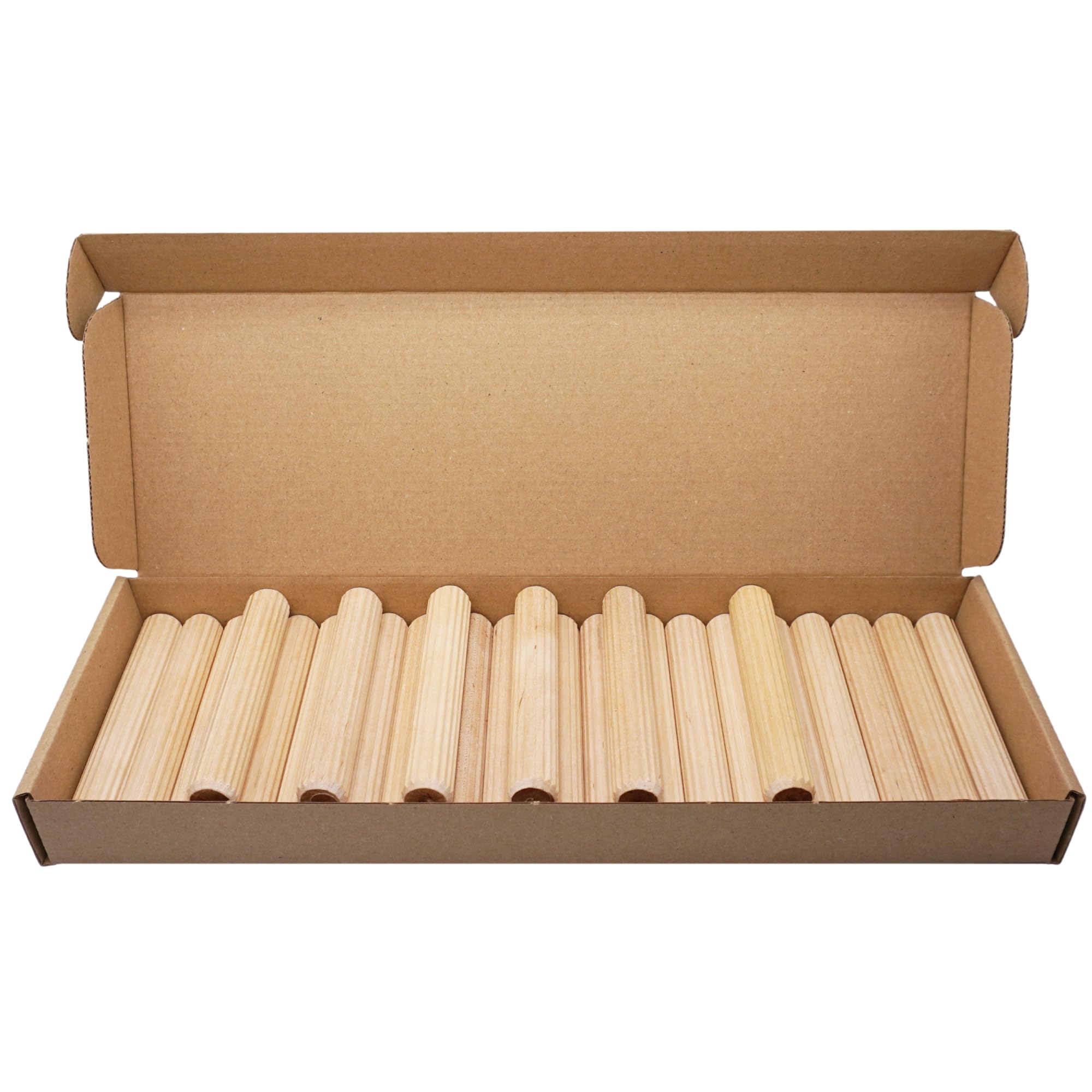 SKIR'CO (25 pcs) Wooden Dowels 16 x 95 mm, Grooved Wood Plugs, Ribbed Pins for Furniture Grooved Dowels - Image 4