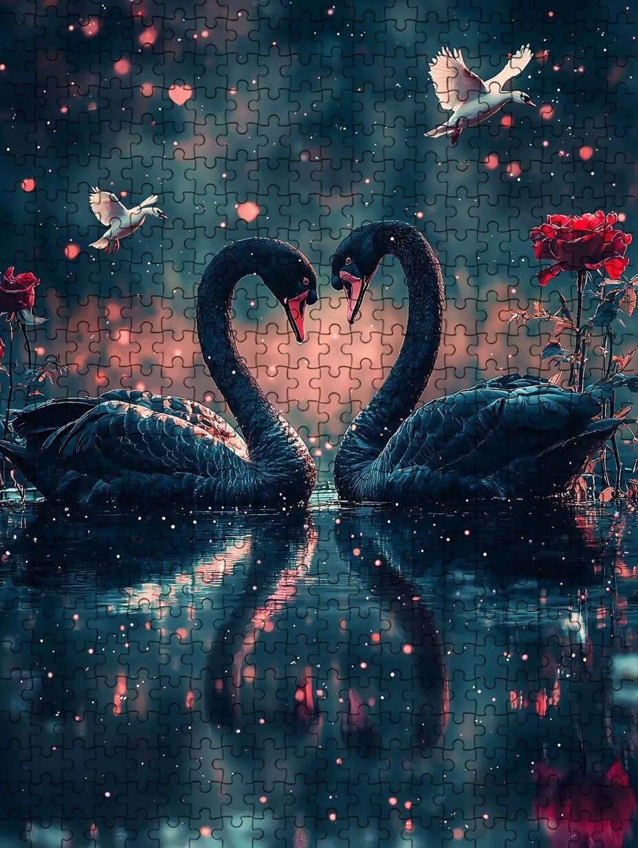 Puzzle 4000 Pezzi, Rose Cigno Nero 3D Puzzle per Adulti Impegnativo, Educa Puzzles Artistico, Divertente E Stimolante Puzzles Decorativo per La Famiglia, Regalo e Decorazione Pareti DX0YL6-666