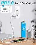 Longue iPhone 17 Chargeur charge rapide, 30W Charge rapide du câble de type C USB C Bloc de chargeur et cordon pour iPhone 17 pro max /16/16 Pro/16 Pro Max/15/15 Pro Max, 10ft