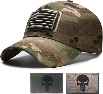 Camouflage Baumwolle Baseballkappe mit USA-Patch Kappe mit Aufn her auf der StirnTrucker-KappeEdward Teach-GeschenkeCamouflageLaufenAngelnJagenAccessoires