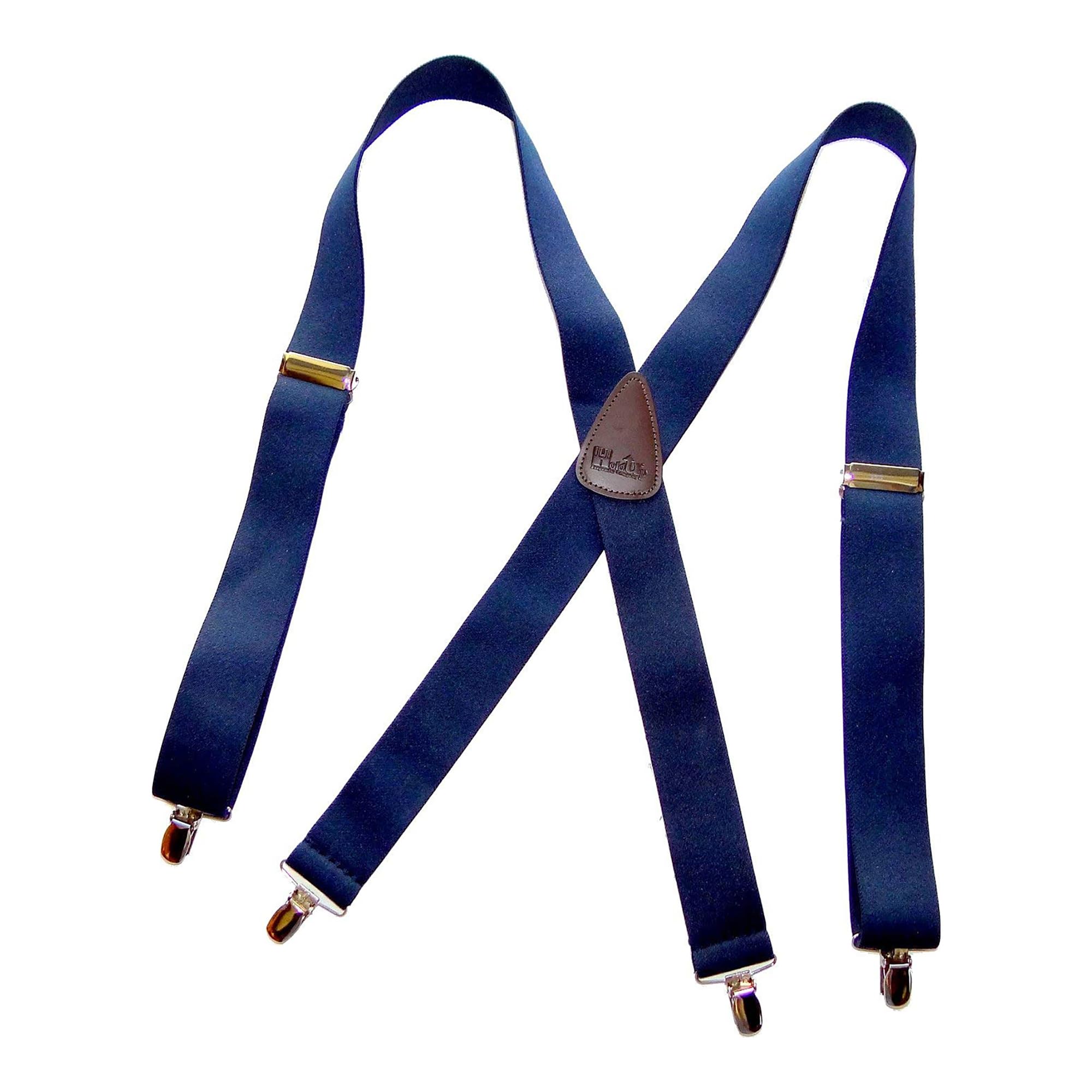 Hold-Up Classic Series 1 1/2 Inch Wide X-Back Suspenders with No-Slip Clips