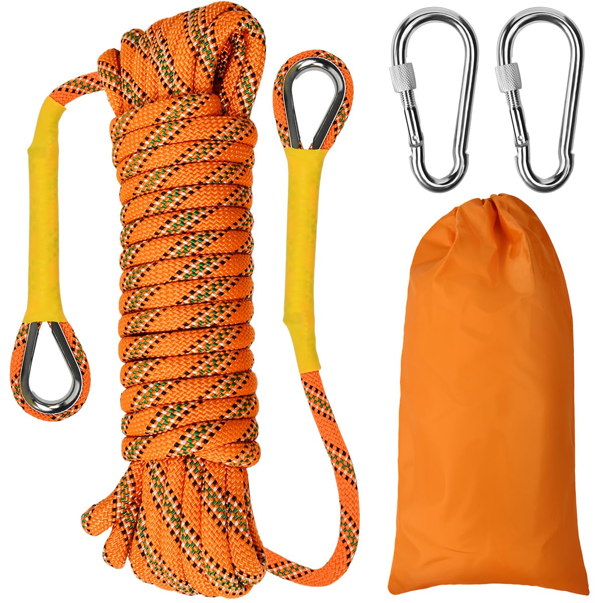 Corde D’extérieur GOMETY 10 M – Nylon Tressé, 10 Mm, Avec 2 Mousquetons, Résistance 1000 Kg