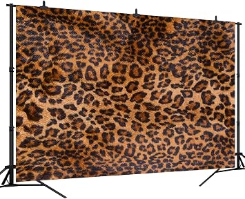 7x5FT Leopard Backdrop Brown Black Spots Prints Background Adults Lady Bachelorette Party Decorations Photoshoot Photo Props Background Vinyl